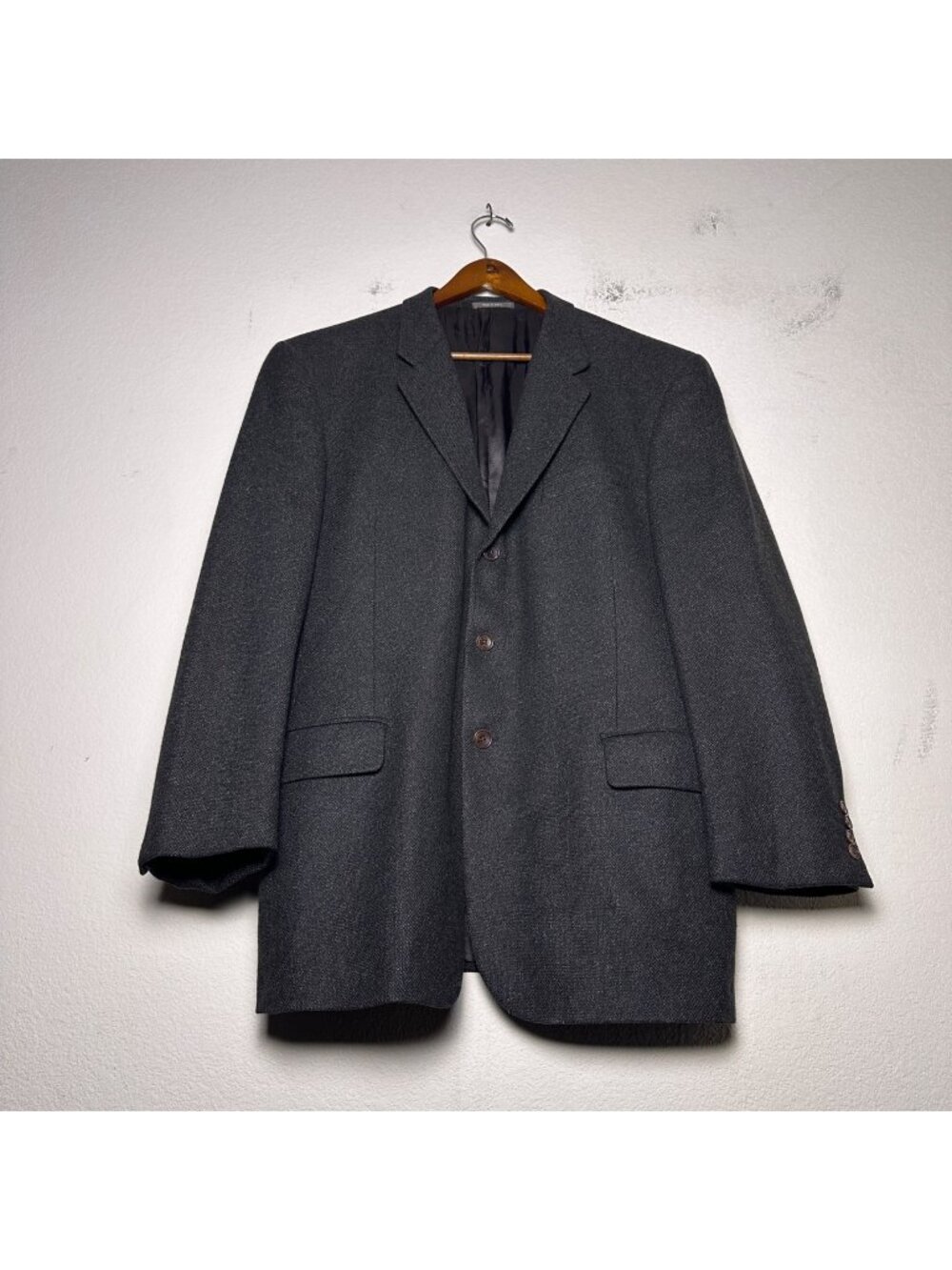 Calvin Klein Blazer Coat Jacket Men 44R Wool Cashmere Blend Formal Grey USA